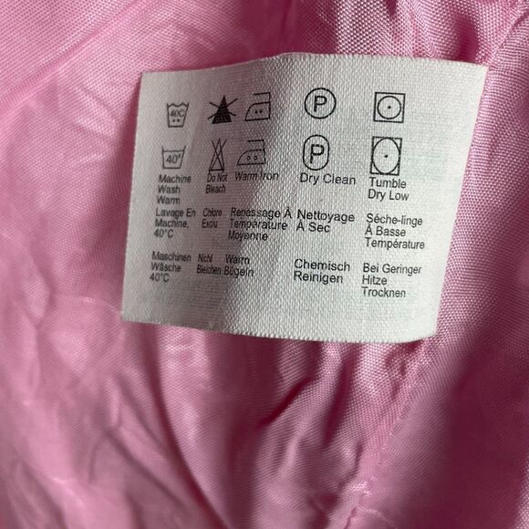 Esprit Trench Coat Jacket Size‎ M Bubblegum Pink Twill Mid Length Barbiecore Y2K - Picture 14 of 16